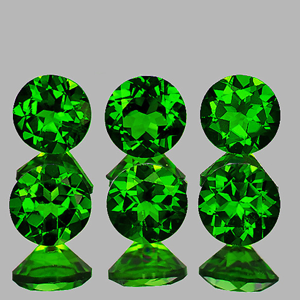 3.50 mm Round 6 Pieces Unheated Natural Chrome Green Diopside [Flawless-VVS]