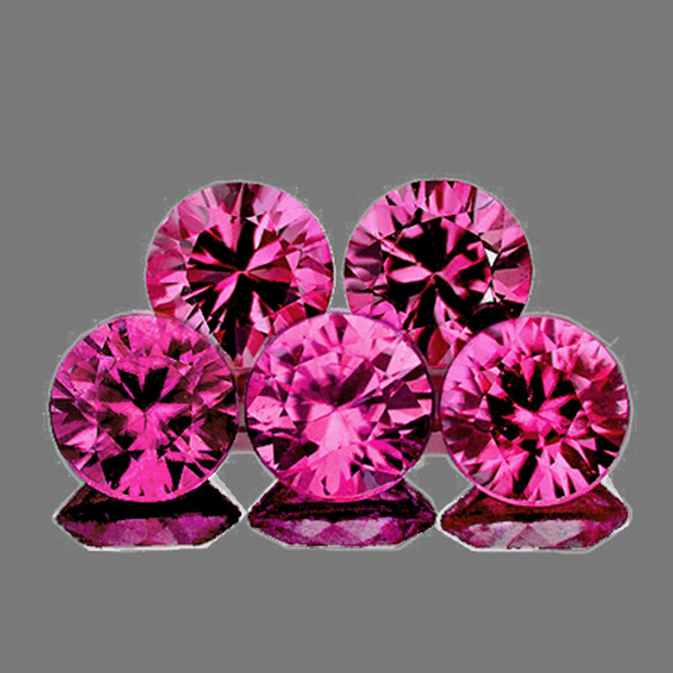 3.30 mm Round 5pcs Natural Intense Hot Pink Sapphire [IF-VVS] {AAA Grade}