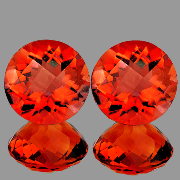 6.00 mm Round Checker 2 pieces Natural Intense Reddish Orange Andesine [Flawless-VVS]