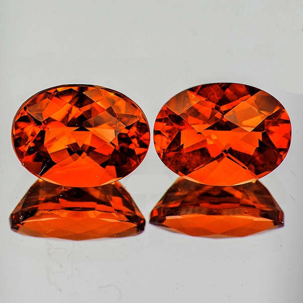 8x6 mm Oval Checker 2 pieces Natural Reddish Orange Andesine [Flawless-VVS]