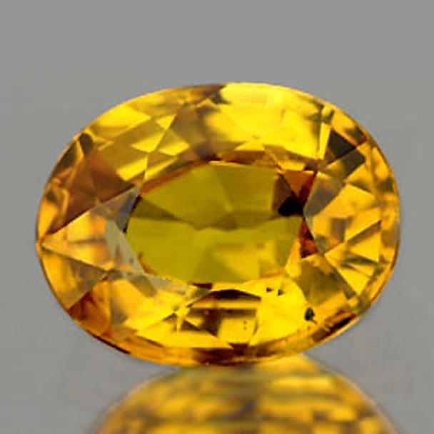 10x8 mm Oval 3.90cts Natural Intense Golden Yellow Zircon [Flawless-VVS]