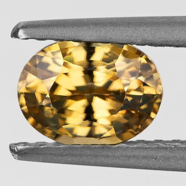 7x5 mm Oval 1.32cts Natural Brilliant Golden Yellow Zircon [Flawless-VVS]