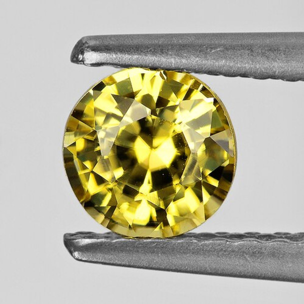 5.00 mm Round 0.80cts Natural Brilliant Golden Yellow Zircon [Flawless-VVS]