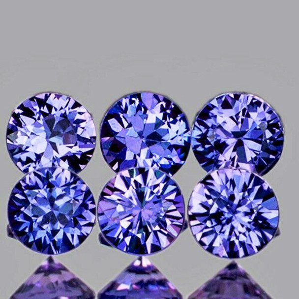 3.00 mm Round Machine Cut 6pcs Natural Violet Blue Sapphire [Flawless-VVS]