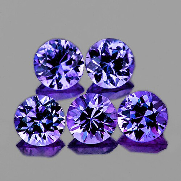 3.20 mm Round Machine Cut 5pcs Natural Violet Blue Sapphire [Flawless-VVS]