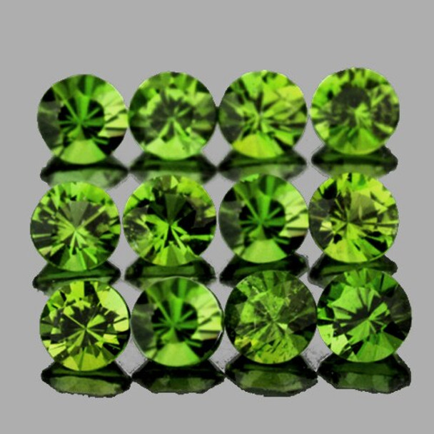 2.70 mm Round 12 Pieces Natural Brilliant Forest Green Sapphire [VVS-VS]