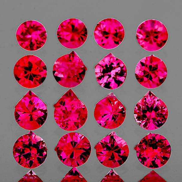 2.20 mm Round Machine Cut 16pcs Pinkish Red Ruby [IF-VVS1] {Unheated AAA Grade}