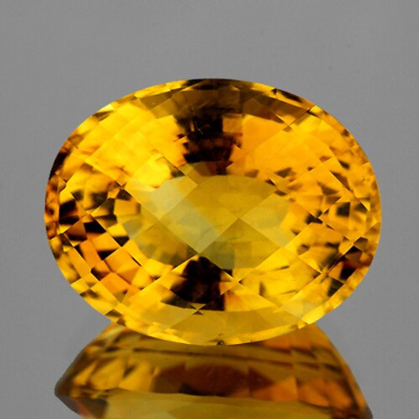 20x15 mm Oval Checker 20.52cts Natural Golden Orange Citrine [Flawless-VVS]