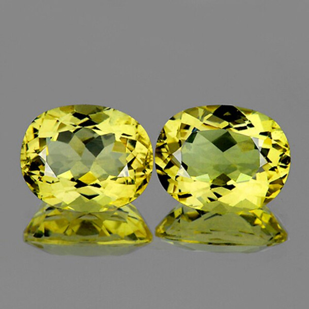 9x7 mm Oval 2 pieces Natural Golden Yellow Beryl 'Heliodor' [Flawless-VVS]