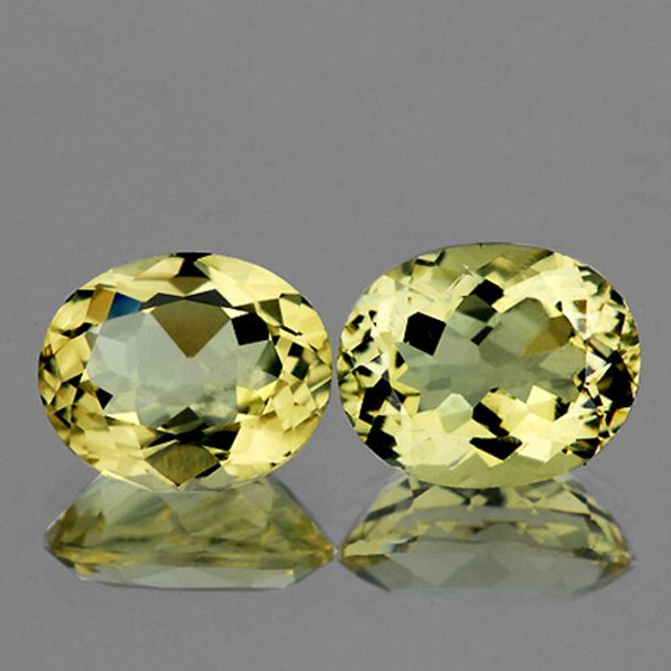 9x7 mm Oval 2 pieces Natural Sparkling Yellow Beryl 'Heliodor' [Flawless-VVS]