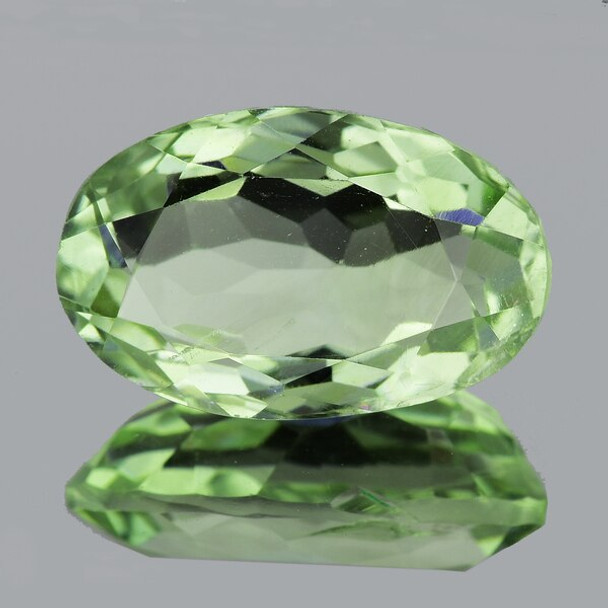 15x9 mm Oval 5.80cts Natural Green Amethyst [Flawless-VVS]