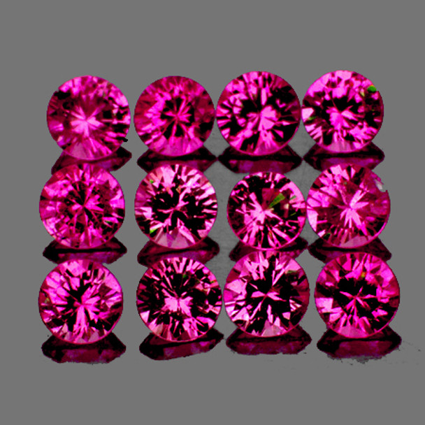 2.50 mm Round Machine Cut 12 pcs Mozambique Violet Red Ruby [IF-VVS] {Unheated AAA Grade}