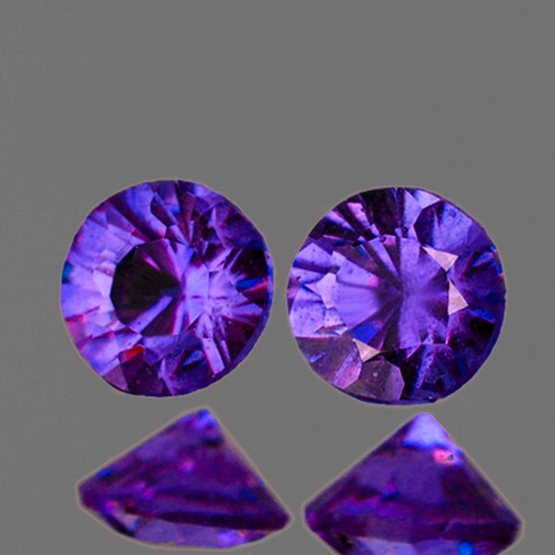 3.20 mm Round Machine Cut 2 pcs Natural Purple Sapphire [Flawless-VVS]