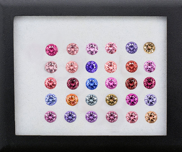 2.40 mm Round 20 pcs Machine cut Natural Multi-Color Mogok Spinel [Flawless-VVS]