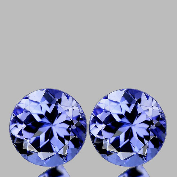 5.00 mm Round 2 pcs AAA Fire Natural Purple Blue Tanzanite [Flawless-VVS]