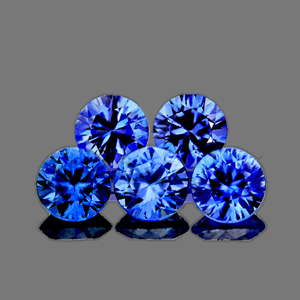 3.40 mm Round 5pcs Natural Top Ceylon Blue Sapphire [Flawless-VVS]-{AAA Grade}