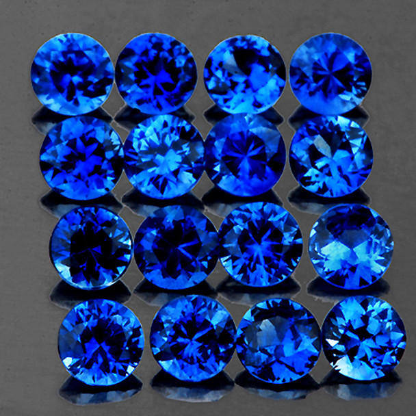 2.20 mm Round 20pcs Natural Top Intense Ceylon Blue Sapphire [Flawless-VVS]-{AAA Grade}