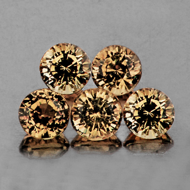 4.50 mm Round 5pcs Natural Imperial Champagne Zircon [Flawless-VVS]