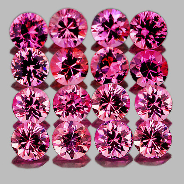 2.40 mm Round Extremely Brilliancy 16pcs Natural Intense Pink Sapphire [IF-VVS] {AAA Grade}
