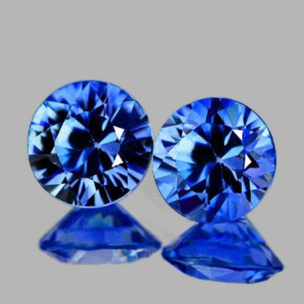 3.70 mm Round Machine Cut 2 pieces Natural AAA Ceylon Blue Sapphire [Flawless-VVS]