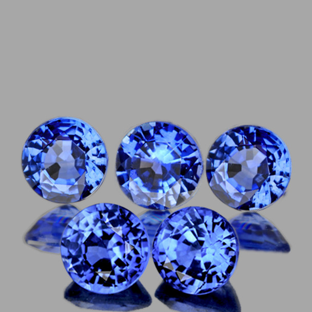 3.30 mm Round 5pcs Natural Brilliant Ceylon Blue Sapphire [Flawless-VVS]