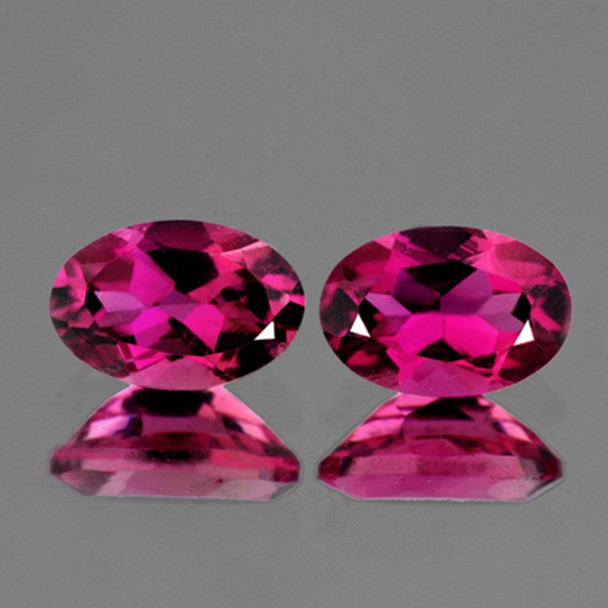 6x4 mm Oval 2 pieces Natural Hot Pink Tourmaline [Flawless-VVS]