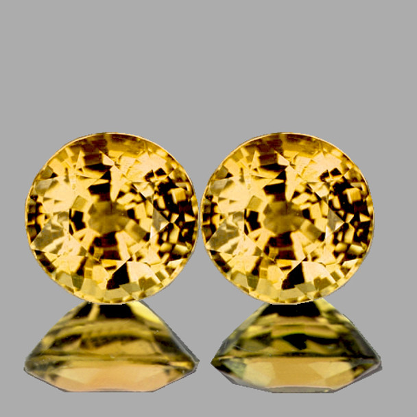 5.80 mm Round Step Cut 2pcs Natural Brilliant Imperial Golden Zircon [Flawless-VVS]-AAA Grade