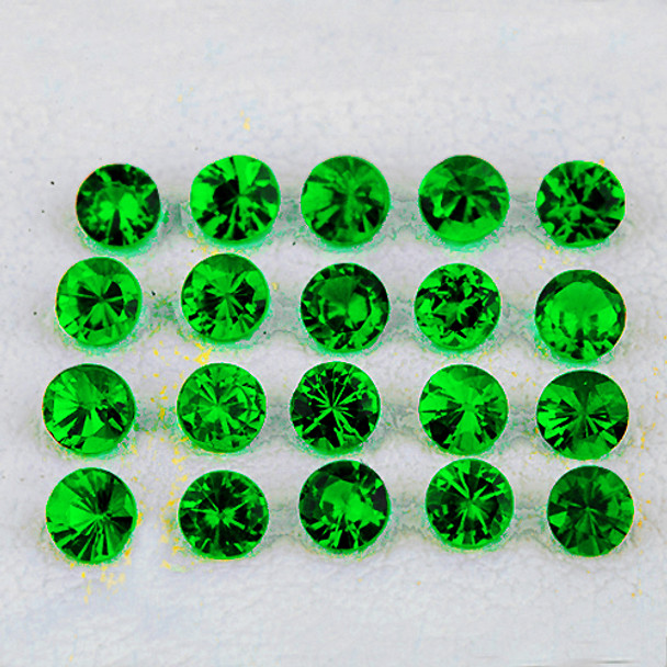 1.10 mm Round 100pcs Natural Sparkling Emerald Green Tsavorite Garnet [VVS]