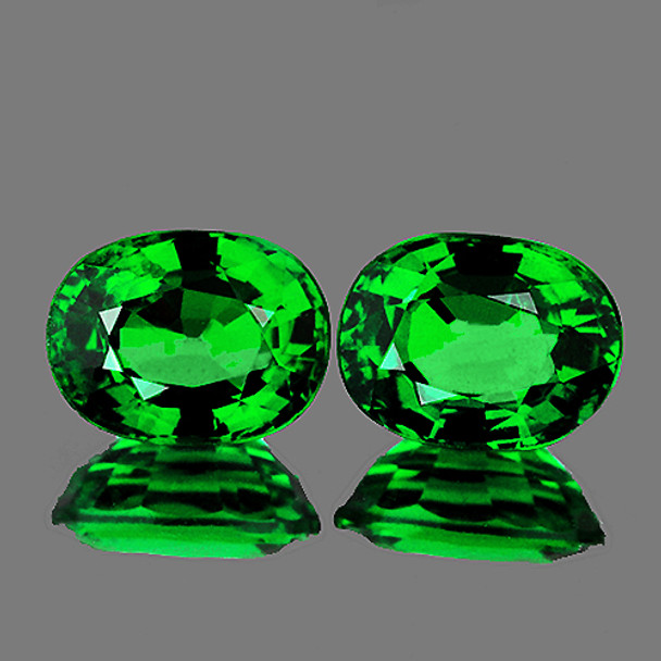 4.5x3.5 mm Oval 2pcs Natural Sparkling Emerald Green Tsavorite Garnet [VVS-VS]