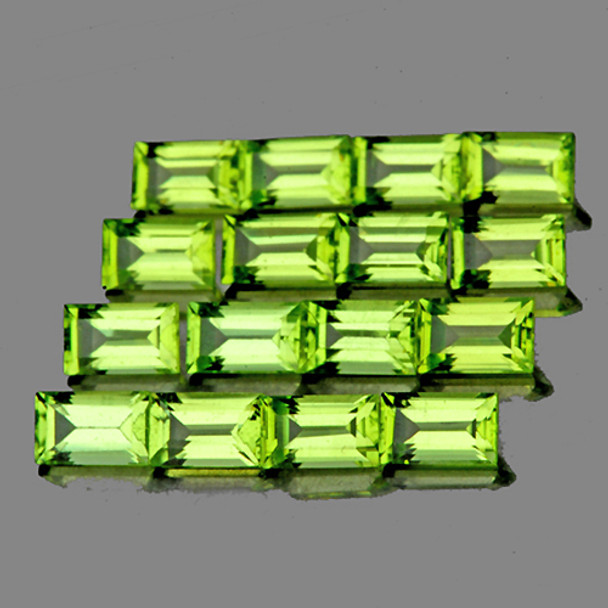 4x2 mm 30 pcs Baguette Brilliant Natural Green Peridot [Flawless-VVS]