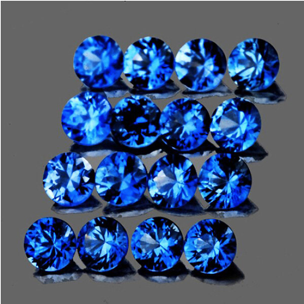 2.20 mm Round Machine Cut 16 pcs Natural AAA Ceylon Blue Sapphire [Flawless-VVS] {AAA Grade}