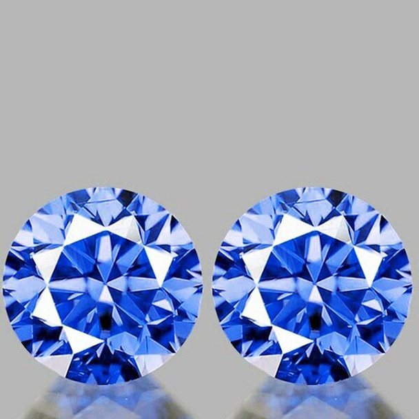 3.80 mm Round 2pcs AAA Fire Natural Sweet Ceylon Blue Sapphire [Flawless-VVS]-AAA Grade