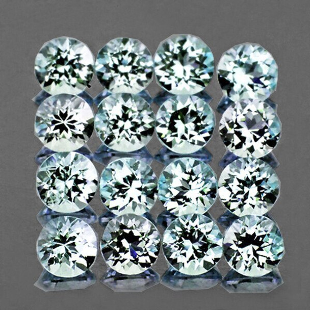 2.00 mm Round 40 pcs Fire Luster Natural Light Blue Aquamarine [Flawless-VVS]