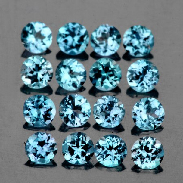 2.50 mm Round 16pcs Top AAA Fire Natural Santa Maria Blue Aquamarine [Flawless-VVS]