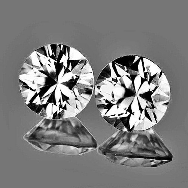 4.50 mm Round 2 pcs AAA Fire Natural Diamond White Zircon [Flawless-VVS]