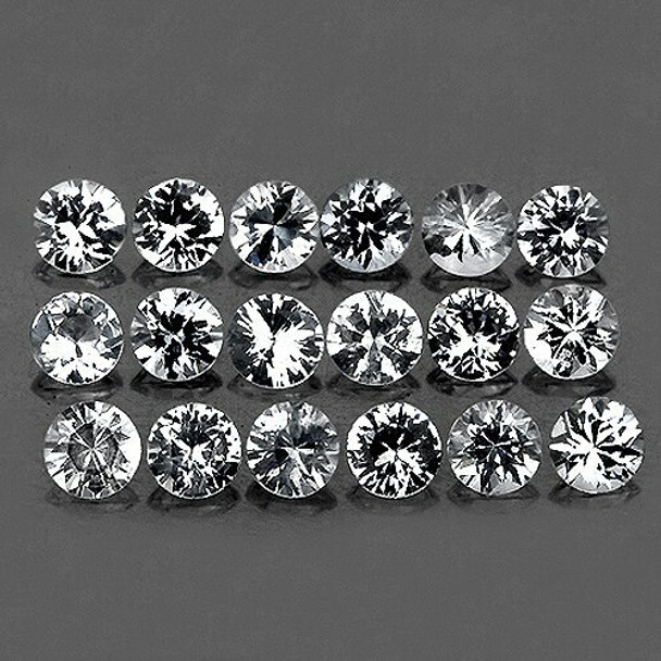 1.30 mm Round 80 Pieces Natural Brilliant White Sapphire [Flawless-VVS]
