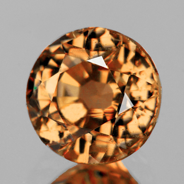 5.00 mm Round 0.58ct AAA Fire Luster Natural Intense Peach Yellow Sapphire [VVS]