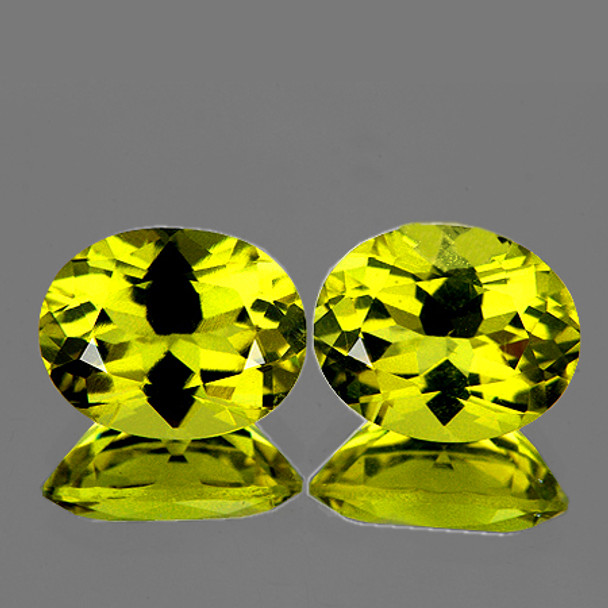 16x13 mm Oval 2pcs AAA Top Fire Luster Natural Green Gold Lemon Quartz [Flawless-VVS]