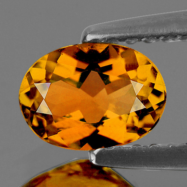 7.5x5.5 mm Oval 1.15ct AAA Fire Natural Intense Golden Yellow Tourmaline Mozambique [Flawless-VVS]