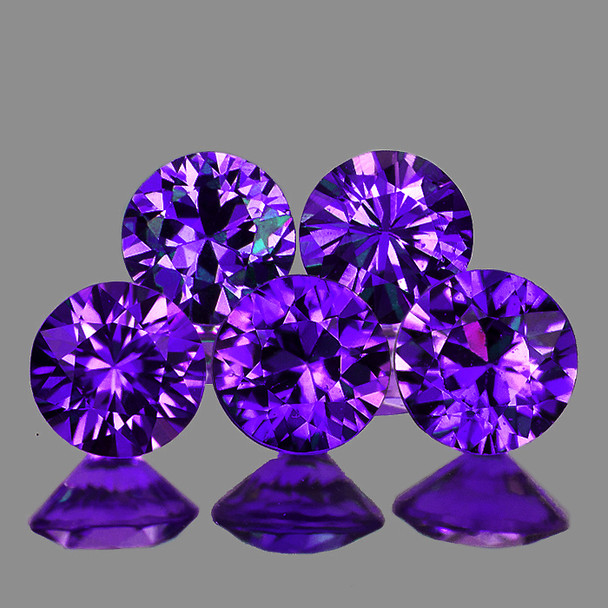 3.20 mm Round Machine Cut 5pcs Natural Intense Purple Sapphire [IF-VVS] {Unheated AAA Grade}