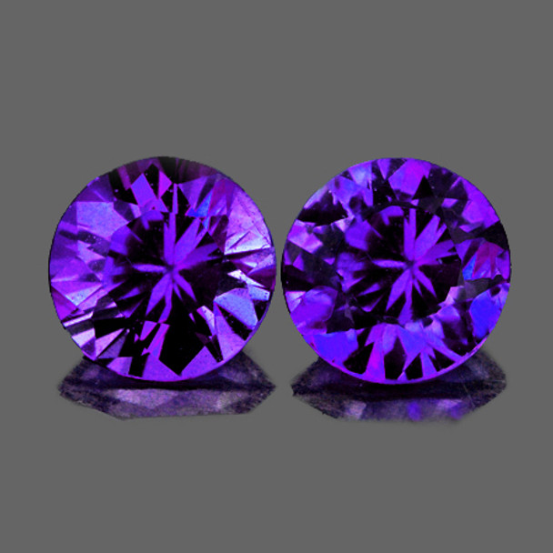 3.30 mm Round Machine Cut 2pcs Natural Intense Purple Sapphire [IF-VVS] {Unheated AAA Grade}