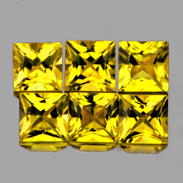 2.80 mm Square Machine Cut 6 pcs AAA Fire Natural Ceylon Yellow Sapphire [IF-VVS]-AAA Grade