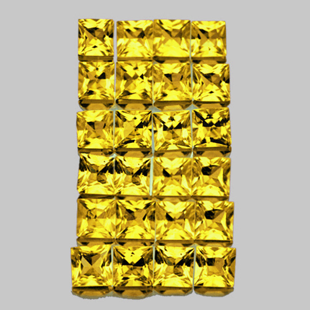 1.70 mm Square Machine Cut 25 pcs AAA Fire Natural Ceylon Yellow Sapphire [IF-VVS]-AAA Grade