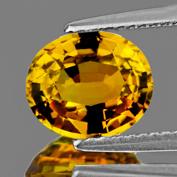 6.5x5.5 mm Oval 1.02ct AAA Fire Sparkles Natural Golden Yellow Sapphire [Flawless-VVS]