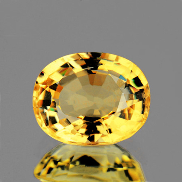 7x5.5 mm Oval 1.16ct AAA Fire Sparkles Natural Golden Yellow Sapphire [Flawless-VVS]