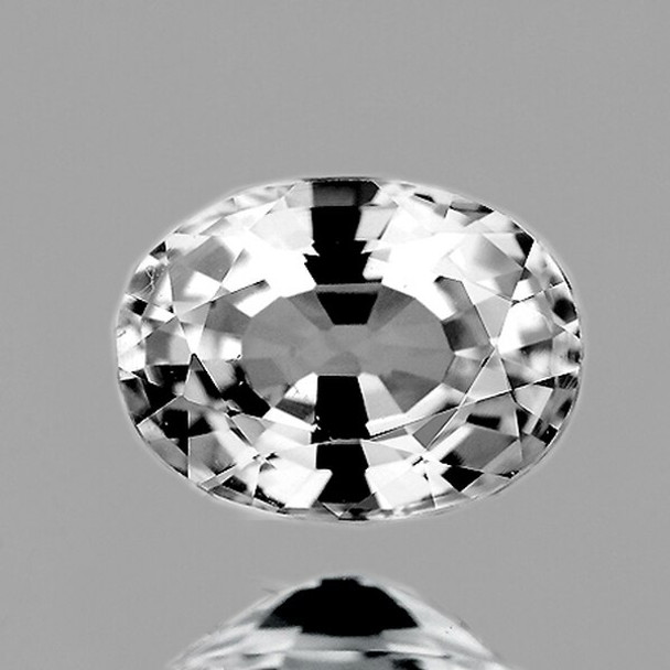 7.5x5.5mm OVAL 1.52cts NATURAL WHITE ZIRCON [FLAWLESS-VVS]