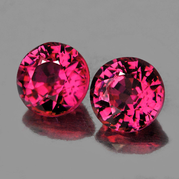 5.50 mm Round 2pcs AAA Fire Natural Intense Pink Rhodolite Garnet [VVS]