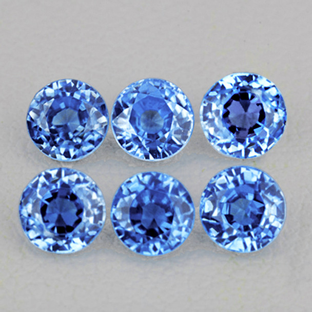 3.00 mm Round 6pcs Natural Ceylon Blue Sapphire [Flawless-VVS]