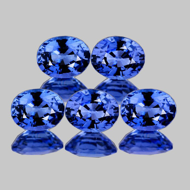 4.5x3.5 mm Oval 5 pcs Fire Luster Natural AAA Ceylon Blue Sapphire [Flawless-VVS1]
