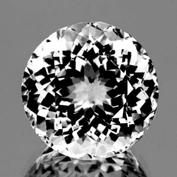 10.00 mm Round AAA Brilliant Fire Natural White Topaz [Flawless-VVS]